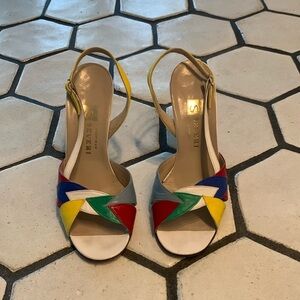 SEVERI vintage color block heels